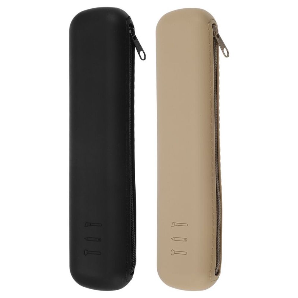 2pcs Silicone Portable Travel Makeup Brush Organizer Bag